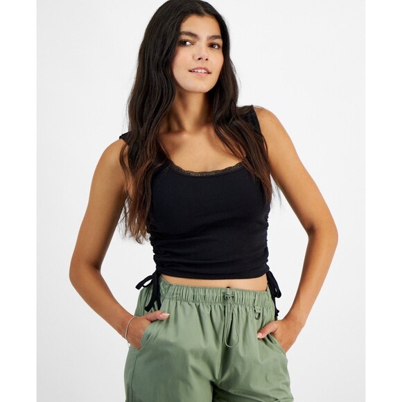 Planet Heart Juniors' Seamless Side-Tie Tank - Black Beauty, S - Picture 1 of 1